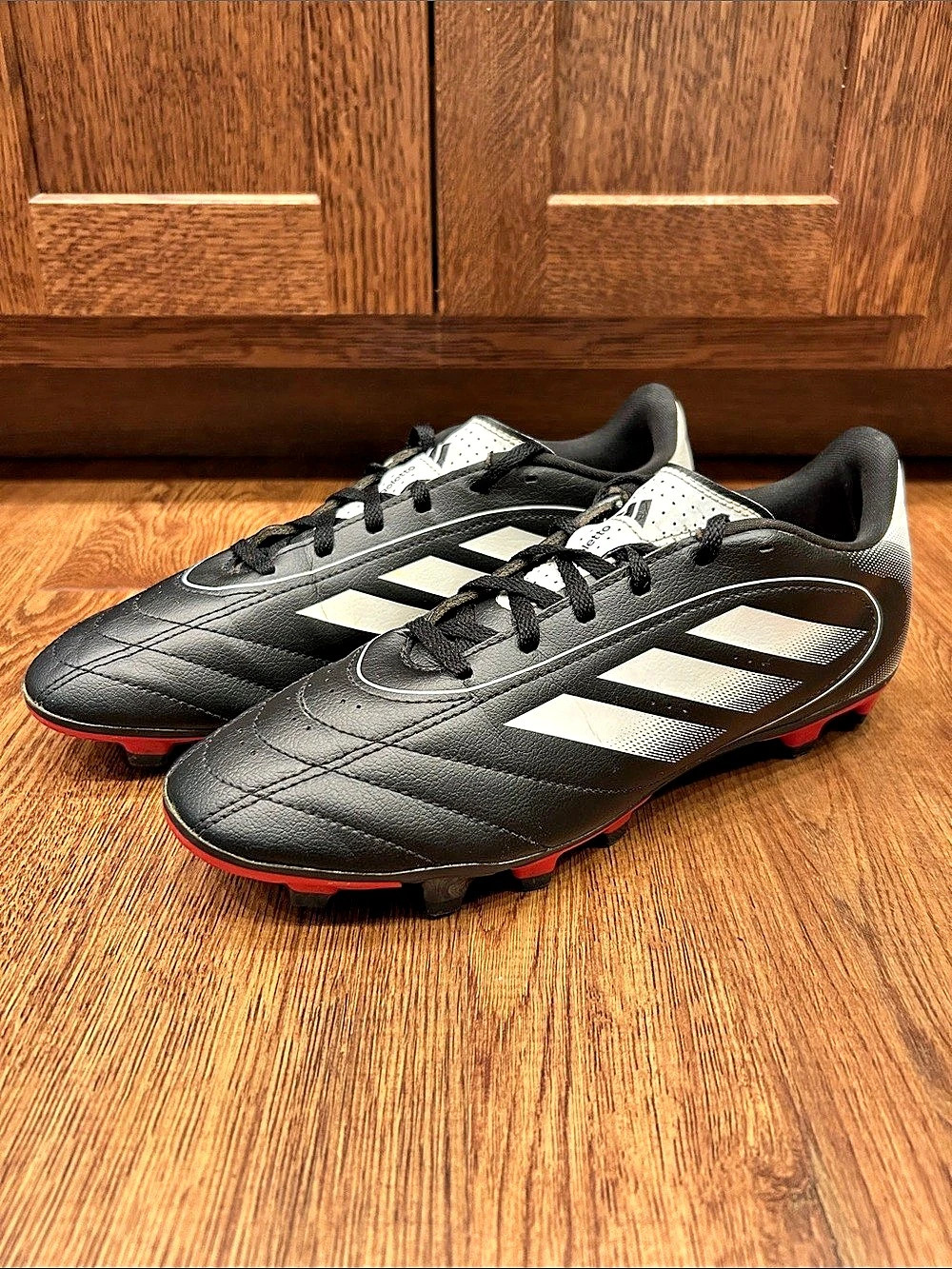 Adidas Goletto IX FG MG Black White Red Mens Size 9